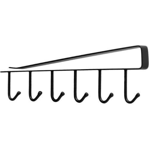 U-shaped design 6 hook rack bathroom kitchen storage box seamless hanging multi-hook wine glass coffee cup storage cabinet