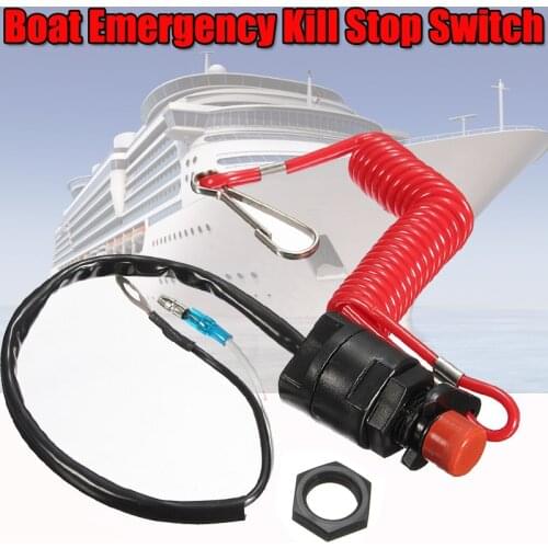Universal Boat Motor Engine Emergency Kill Stop Switch Outboard Cut Off Switch With Safety Tether Lanyard For Yamaha /Tohatsu