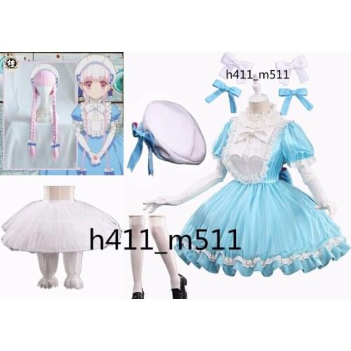 High Quality Alice/Nursery Rhyme Fate/Grand Order Cosplay FGO Nursery Rhyme Cosplay Costume lolita dress and hat and wig