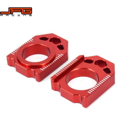 BILLET ALUMINUM REAR CHAIN ADJUSTER AXLE BLOCKS FOR CR125 CR250 CRF250R CRF250X CRF250 CRF450 R X CRF450R CRF450X Motorcycle
