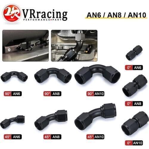 1 Set Universal 0 45 90 Degree AN6 AN8 AN10 Female to AN6 AN8 AN10 Female Hydraulic hose Elbow Oil Cooler Fitting Hose Fittings