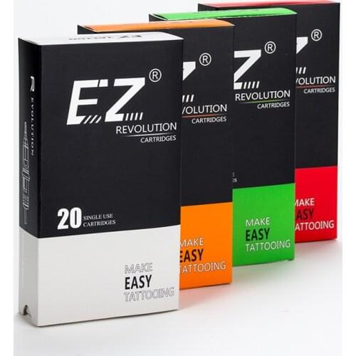 100 pcs EZ Revolution Tattoo Cartridge Needle Kit for Cartridge System Machines RL RS M1 CM Assorted Sizes