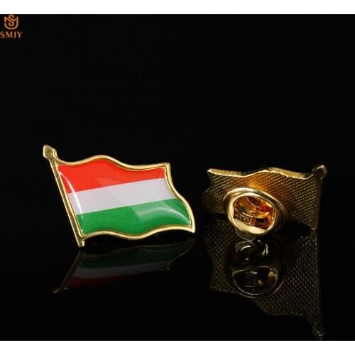 2019 Euro National Emblem Memorial Badge Hungarian Painted Flag Brooch Metal Lapel Safety Buckle For Men/Women