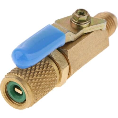 3 Pieces R410A 1/4" AC Refrigerant A/C Charging Hose Brass Ball Shut Valves