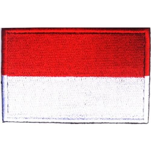 3D Embroidery Magic Stickers Loops And Hook Indonesia Flag Embroidery Patch Badges