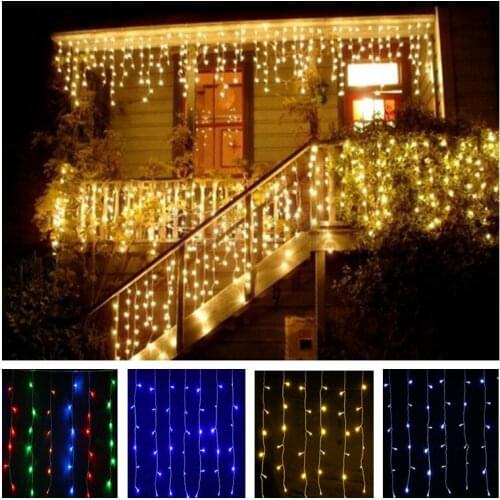 5M Led Curtain Icicle String Light Droop 0.4/0.5/0.6m Christmas Holiday Outdoor Home Garlands Fairy Xmas Party Decorative Lights