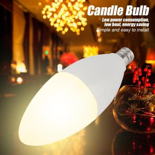 6Pcs E12 LED Candle Bulb Candelabra Decoration Light LED Bulb 5W Lamp Bulb Warm White