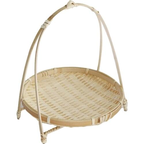 Bamboo Woven Hanging Basket Tea Ceremony Storage Basket Tea Snack Basket Dried Fruit Basket