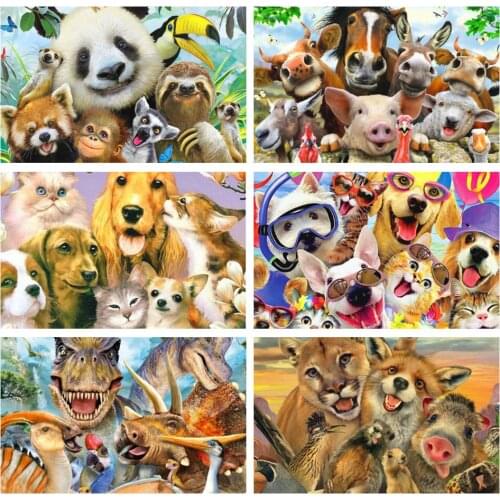 DOHAWIZS 5D Diamond Painting Cartoon Animals Mosaic Cross Stitch Full Square Diamond Embroidery Childrens craft painting Gift