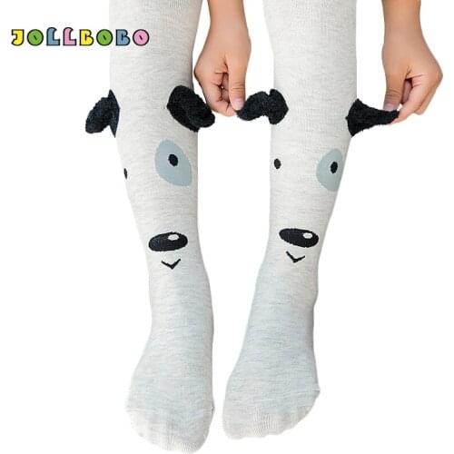 Girls Tights Cartoon Autumn White Black Cute Sheep Panda Children Pantyhose Princess Girls Cotton Warm Tights for Kids 3-9 Years