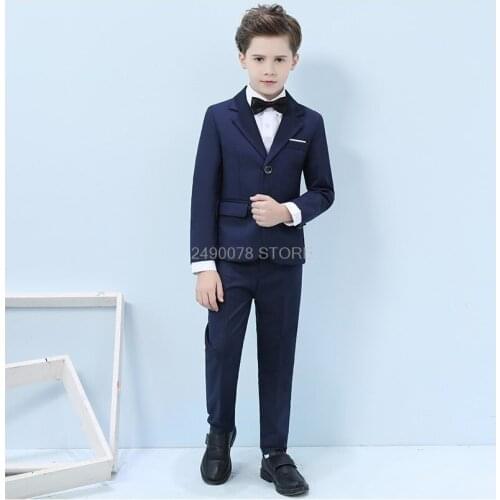 Boys Suit for Weddings Kids Blazer School Boys Formal Prom Piano Performance Dance Clothing Set Children Classic Costume