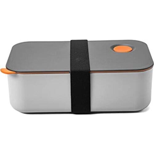 Lunch Box 1000ML with 2 Compartments, Eco Friendly BPA Free Bento Box, Hermetic Food Box, Microwave & Dishwasher Safe (Orange)