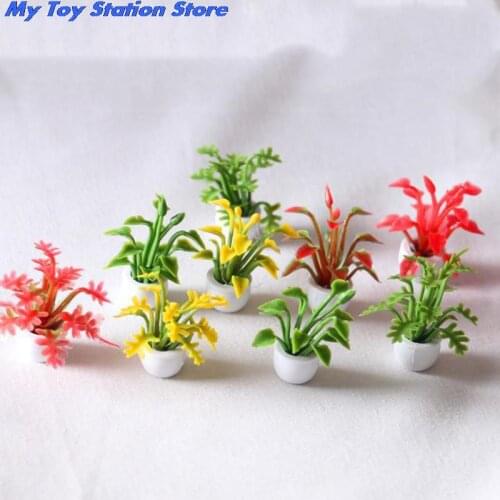 New 1:12 Doll House Miniature Flower Pot Plant Model Garden Accessories DIY Toy