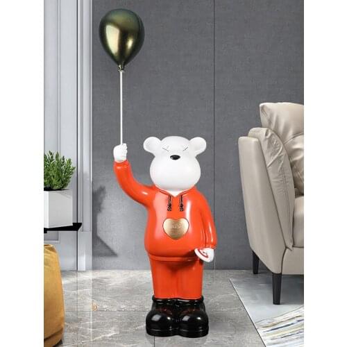 Fashion Balloon Bear Hotel Decoration Ornaments Large Statue Sculpture Animal Figurine Nordic Home Room Decor Modern Simplicity