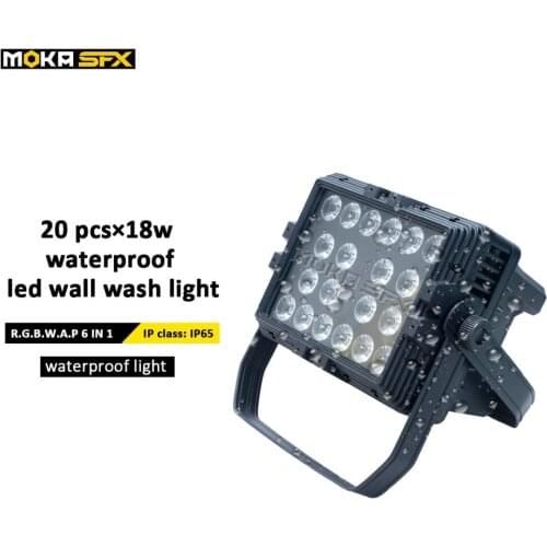 Factor Directly Sales 20*18W LED Waterproof wash light RGBW UV 6 in1 Wall Washer light DMX Stage wash lighting