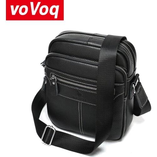 New Arrival Genuine Leather Mens Crossbody Bag Vintage Cow Leather Man Messenger Bag Small Shoulder Bag for Male Casual Handbag