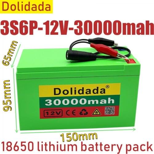 New 12V 30Ah 18650 lithium battery pack built-in 30Ah high current BMS, used for sprayer, 12V power supply