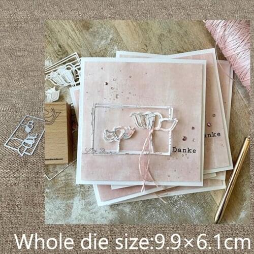 New Design Craft Metal stencil mold Cutting Die Lotus frame decoration scrapbook die cuts Album Paper Card Craft Embossing