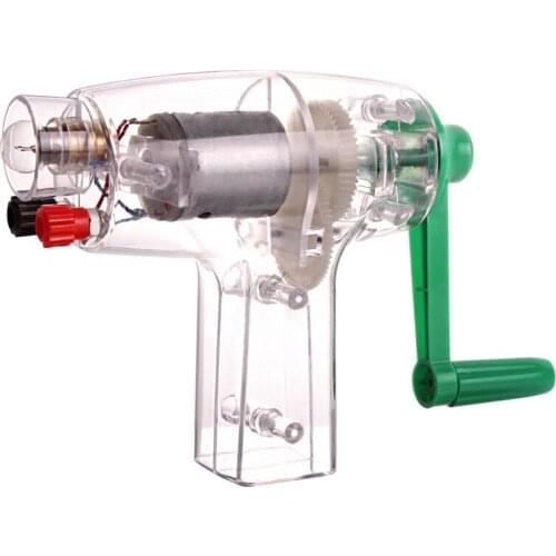 Transparent hand-cranked generator model middle school students self-made portable DC generator
