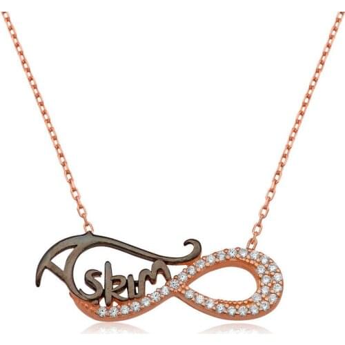 Silver Infinite Love Printed Lady Necklace