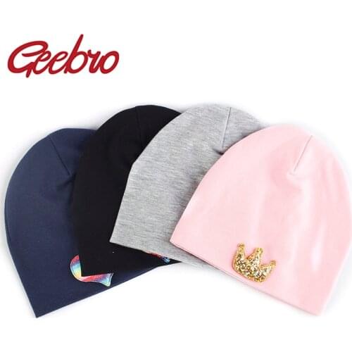 Cute Crown Heart Pattern Caps Baby Candy Color Infant Newborn Hat Boy Girl Cotton Knit Beanies Outdoor Children Warm Beanies