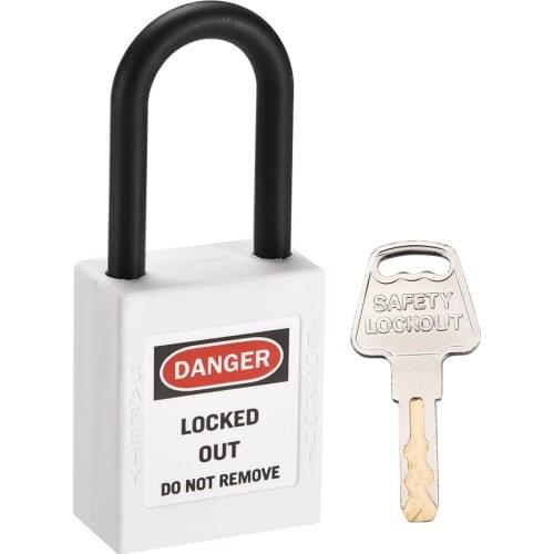 Uxcell Lockout Tagout Safety Padlock 38mm Nylon Shackle Keyed Alike White