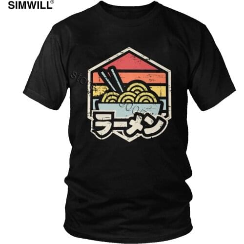 Vintage 80s Graphic T Shirt Retro Ramen Tee Cool Summer Cotton Tshirt Men Short Sleeves Love Japanese Fast Food Noodles T-Shirt