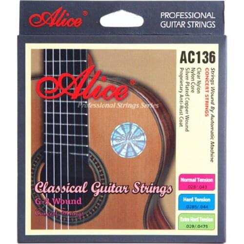 High Quality Alice AC136 Classical Guitar Strings Crystal Clear Nylon Silver Plated Copper Wound Anti-rust Guitar Accessories