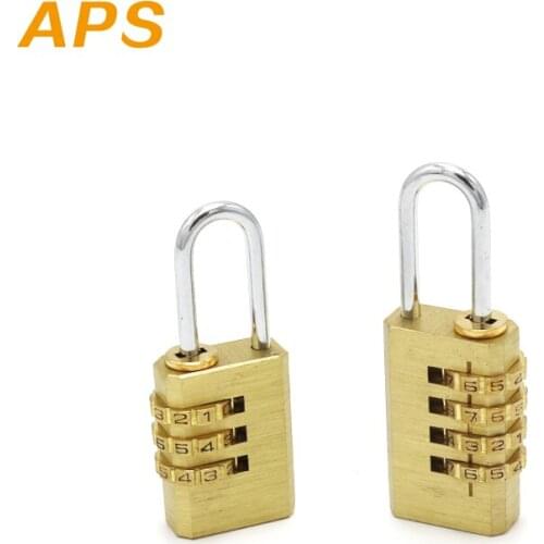 High Quality Padlock Solid Brass Lock Digit Combination Password Secret Code for Gym Outdoor Locker Case Copper Stainless Steel