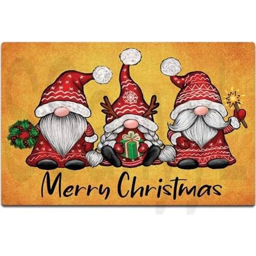 Funny Front Door Mat Merry Christmas Doormat Gnome Decor Rubber Non Slip Backing Funny Doormat for Outdoor/Indoor Uses,Rug Mats