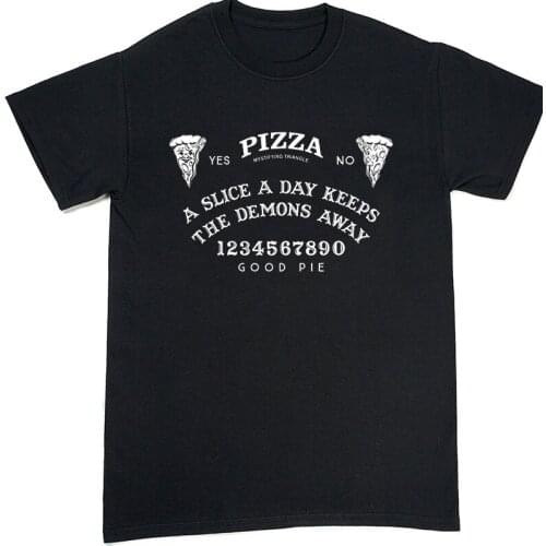 HAHAYULE-JBH Women Pizza Ouija Board T-Shirt Hipsters Summer Cute Funny Tee Grunge Goth Clothing Halloween Witch Shirt