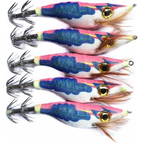 1PCS Squid jig Shrimp Lure with Big Eyes Fishing Lure Squid Hook Wobblers