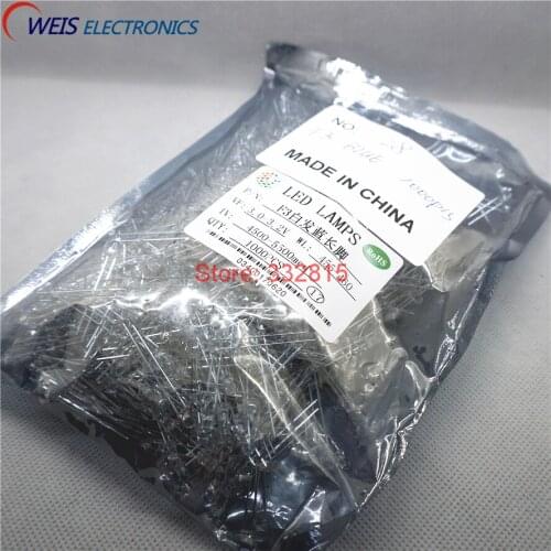 1000PCS F3 BLUE LED DIP-2 3MM ROUND Water Clear LONG LEGS 3.0-3.2V 455-460lm 4500-5000mcd light emitting diode Free shipping D