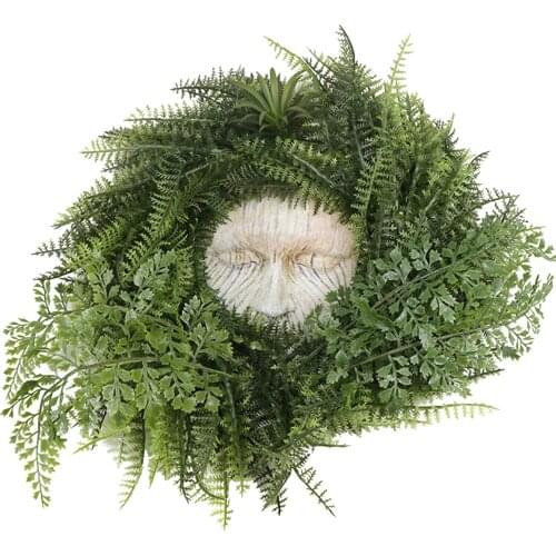 15 Inch Ferns Wreath Peeker Face Garland for Front Door Home Party Decor