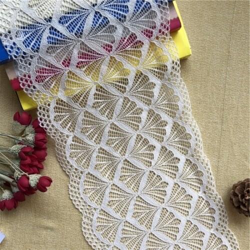 17.5cm Wide elastic Hoh Lace Fabric Swiss diy sewing hometextile Needlework costuras accessories for dress And Underwear E2189