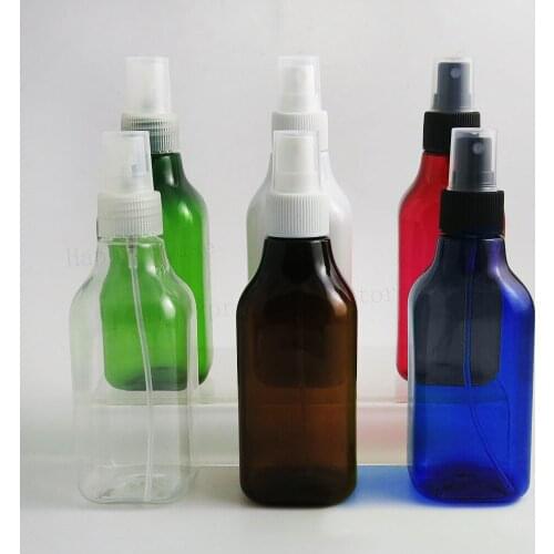 20 x 200ml Refillable Square Plastic Slope Shoulder Mist Spray Perfume Bottles Empty Skin Care Packaging Liquid Containers