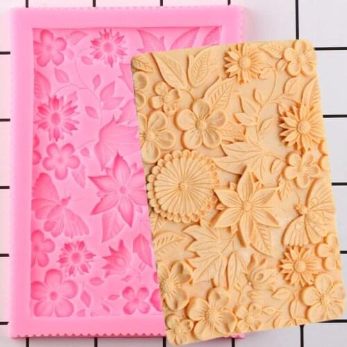 3D Flower Leaf Lace Cake Border Fondant Mould Cookie Baking Silicone Mold Candy Polymer Clay Chocolate Cake Decorating Tools
