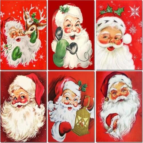 5D DIY Diamond Painting Cartoon Santa Claus Craft Kit Full Mosaic Diamond Embroidery Handmade Gift Christmas Home Decorations
