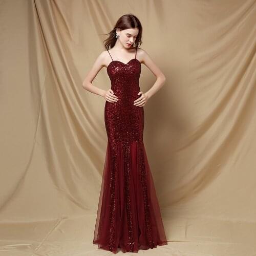 Sparkling Sequinl Mermaid Dress Sexy Off Shoulder Evening Dress Womens Spaghetti Strap Party Maxi Dress Wedding Long Prom Dress