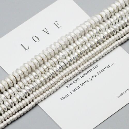 WLYeeS Matte Natural Stone beads Silvers Gold Plating Hematite Spacer Loose beads for Jewelry Batacelet DIY accessories 15inches