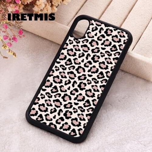 Iretmis 5 5S SE 2020 Phone Cover Cases for iPhone 6 6S 7 8 Plus X Xs Max XR 11 12 MINI Pro Rubber Silicone Classic Leopard Print