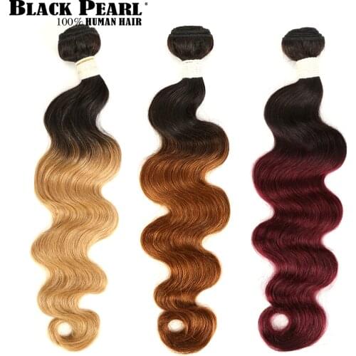 Black Pearl 2 Tone Color Ombre Brazilian Body Wave Bundles 1/3/4 Pcs Non Remy 100% Human Hair Bundles T1B/27# T1B/30# T1B/99J
