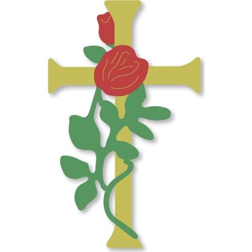 Rose flower vine Cross 95*65mm Metal Cutting Dies Stencil 2019 New For DIY Scrapbooking Greeting Card Embossing Craft Template