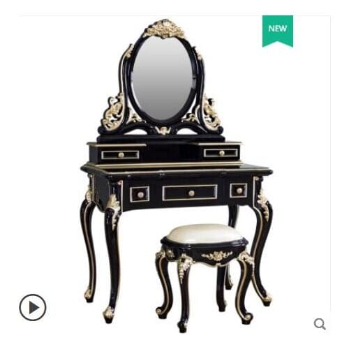 Solid wood dressing table French dressing table bedroom Princess table baking paint
