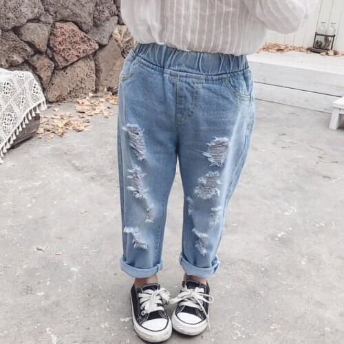 Jeans For Girls Hole Jeans Girl Casual Style Kids Jeans Girls Spring Autumn Girls Clothes
