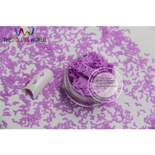 N-3 Size :5mm Solvent Resistant Neon Purple color Glitter Bat shape spangles for Nail Art and DIY supplies1pack=50g
