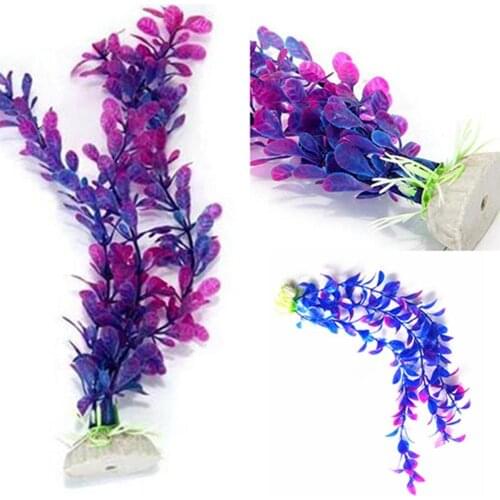 New 33cm Artificial Underwater Plants Aquarium Fish Tank Decoration Long-Leaf Plant Fake Green Water Grass Viewing Ornaments