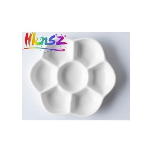 Round Flower Ceramic Palette For Watercolor