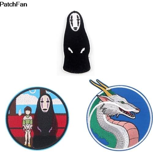 A3113 Patchfan Cartoon Spirited Away Patch Applique Stickers Pour Sewing Shirt Clothing Badges Iron On T-shirt