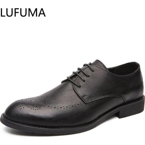 Мужские кожаные туфли Lufuma China At AliExpress